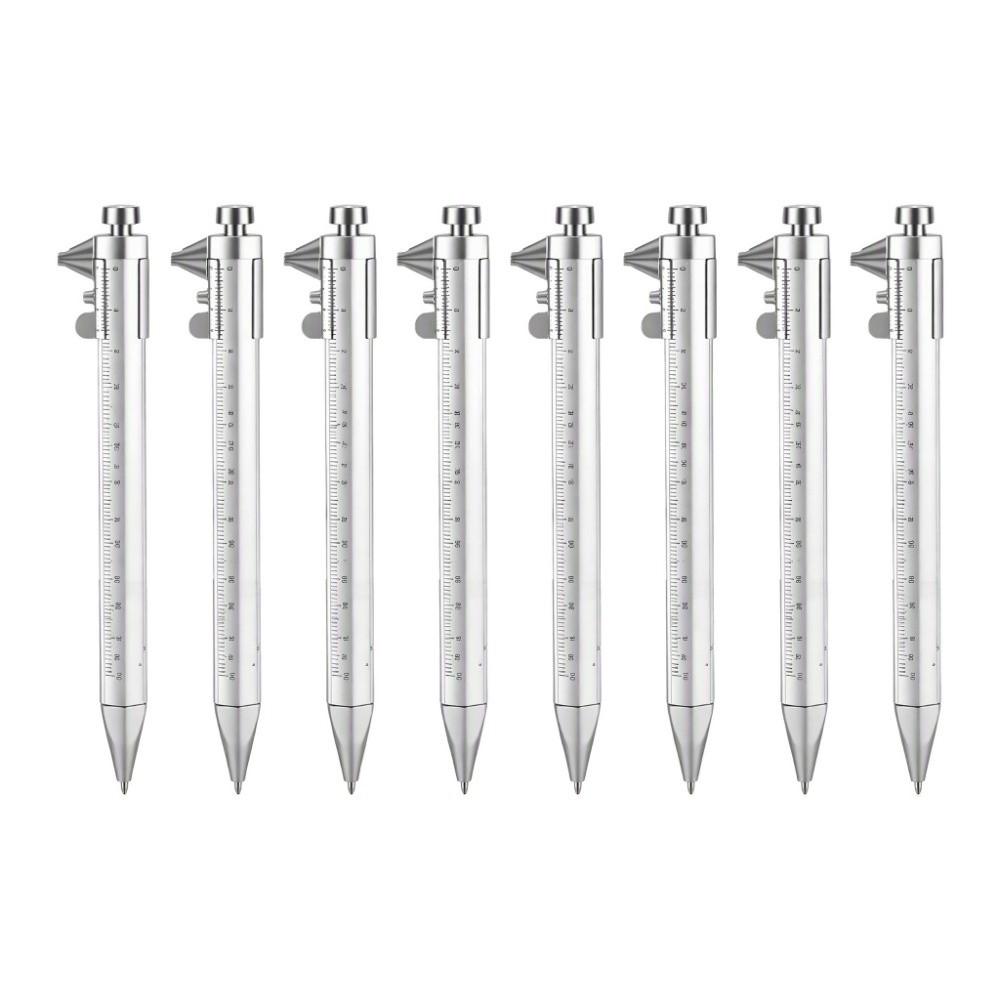 8pcs 0-100mm Range Measuring Roller Pen 0.05mm Accuracy Multifunction Caliper Pen For Drafting Work