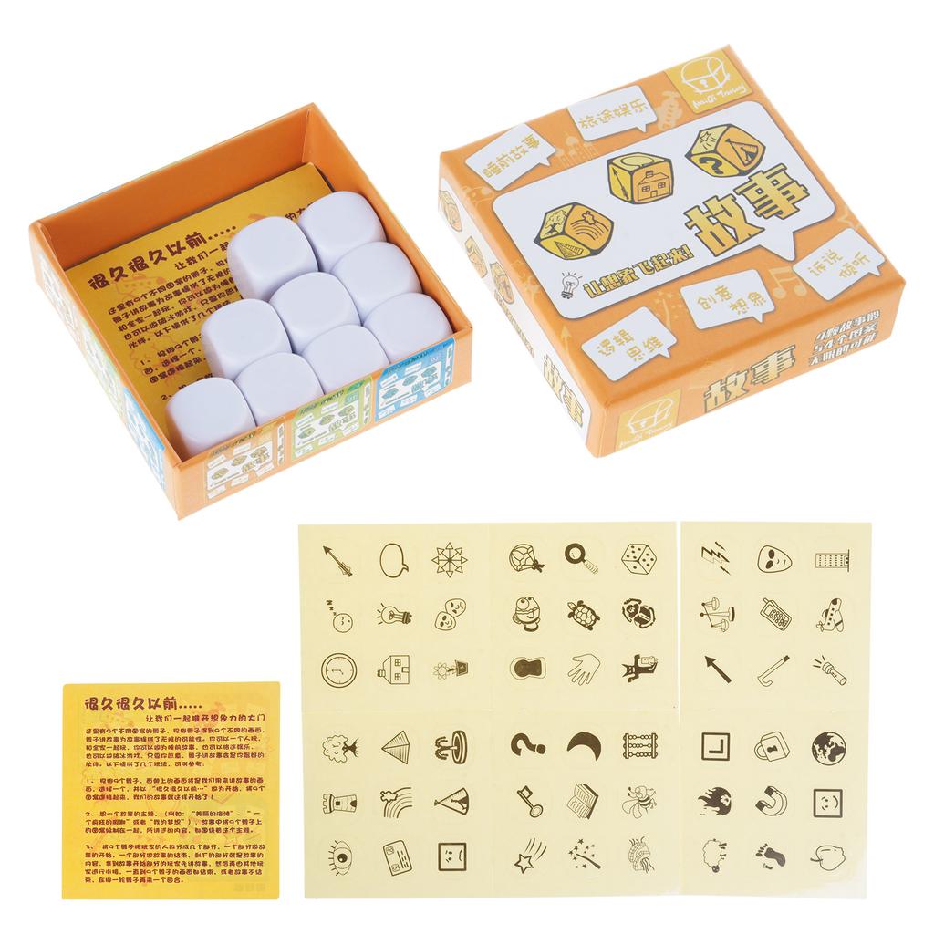 Story Würfel Set, Bunte Glückliche Erzähl Würfel Reise Erzähl Würfel Lustiges Tischspiel Würfel für Fantasievolles Spielen