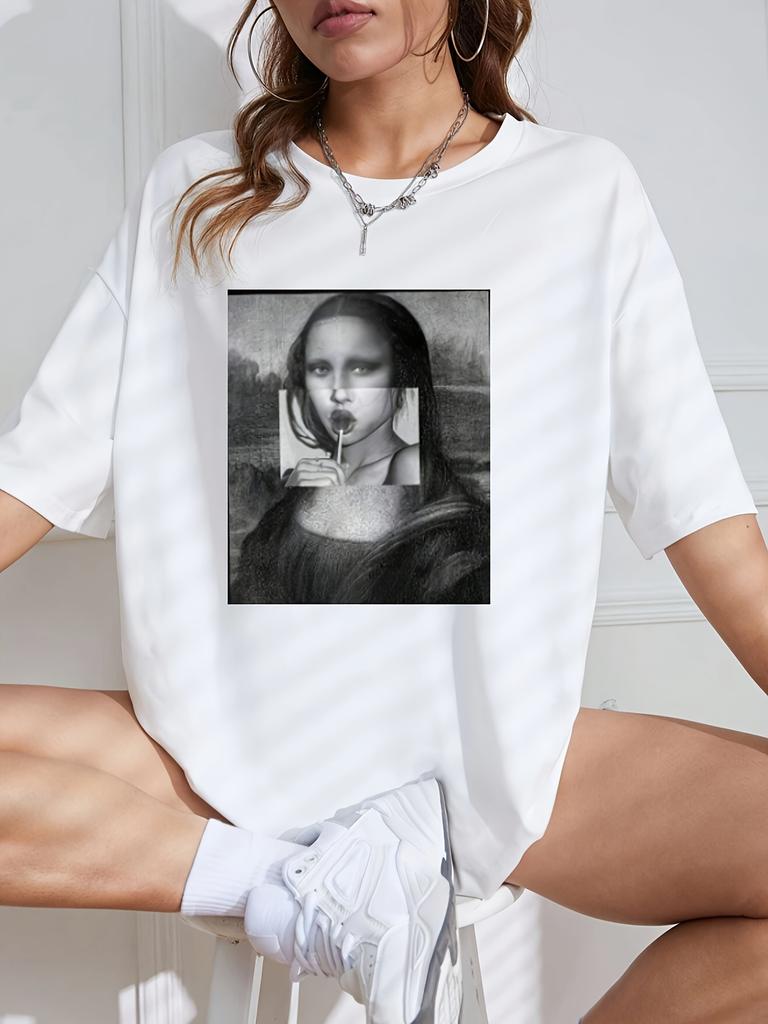 Sexy Body Print T-Shirts Basic Top Tee Harajuku Style High Quality Summer Women'S Shirt Short Sleeve Neck Fashion Casual Clothes