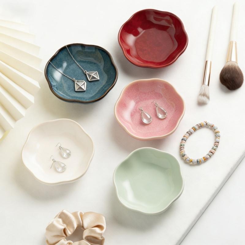 Zeitgenössische Keramikschale für Schmuck und Accessoires Heimdekoration Unverzichtbar für Eingangsbereich oder Wohnzimmer