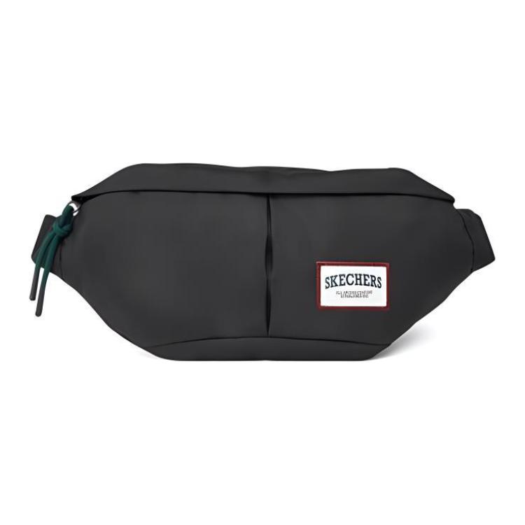 Skechers Logo Patch Fabric Waist Bag Unisex Waist Bag Carbon-Black L323U041-0018 Carbon Black