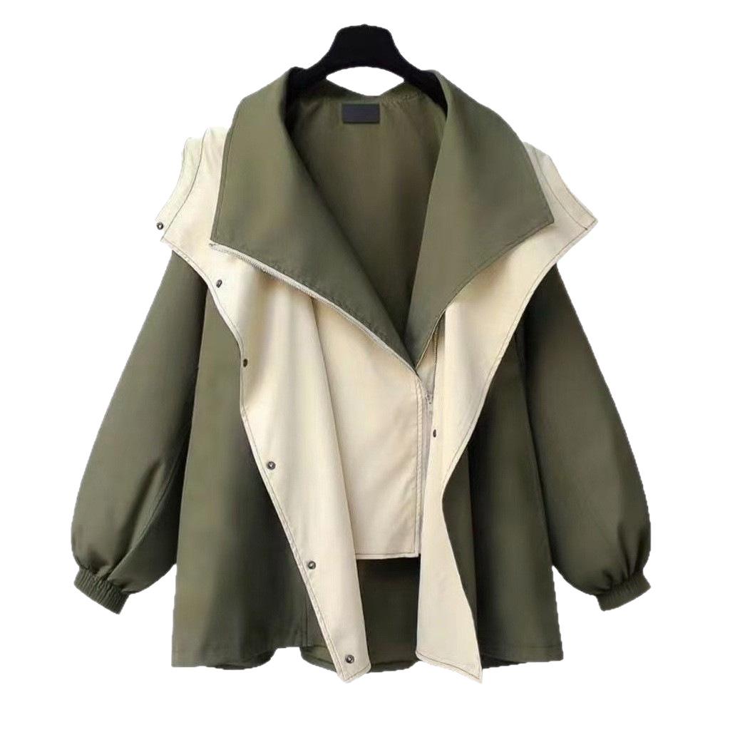 Trench Coat di Media Lunghezza Stile Coreano 2025: Giacca Casual da Donna di Alta Gamma Primavera/Autunno