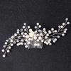 Bridal Pearl Crystal Flower Hair Comb Bridal Headpiece Wedding Rhinestone Hairband Hair Accessories Wedding Hair Jewelry Gift