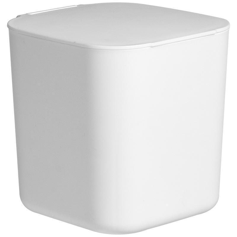 Japanese-Style Square Mini Trash Can with Lid for Bedroom - High-Value, Compact Design
