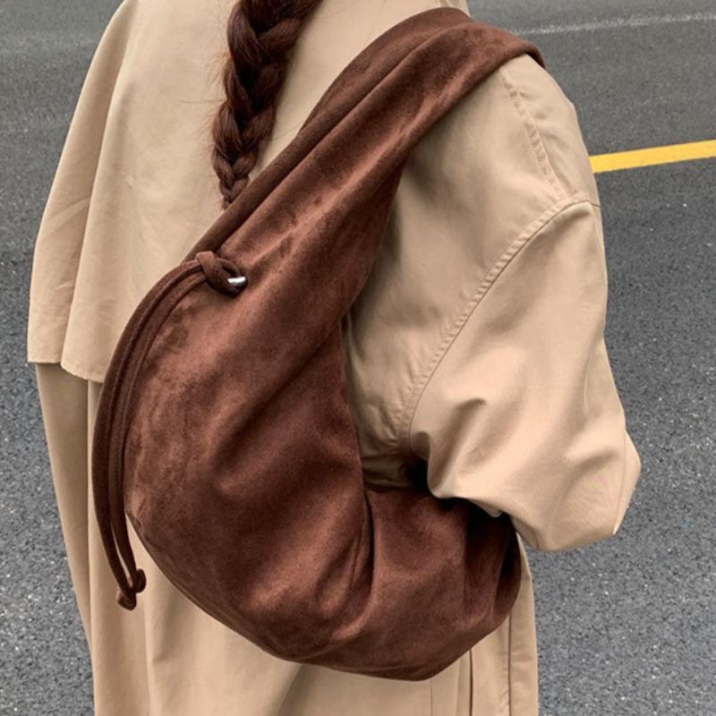 Retro Suede Leopard Print Single Oulder Bag for Women Autumn Winter Faionable Lightweight Underarm Bag Large Capacity Handbag