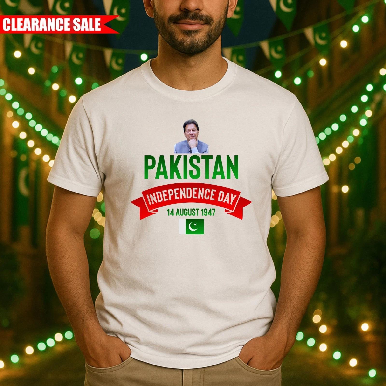 Pakistan Independence Day T Shirt 14th August 1947 Printed Imran Khan Gift T Top XL