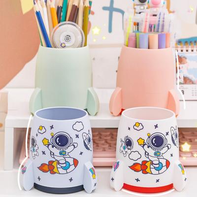 Kreativer Raketen-Stiftehalter, großer Schreibtisch-Organizer für Kinder, multifunktionale Aufbewahrungsbox für Stifte und Schreibwaren