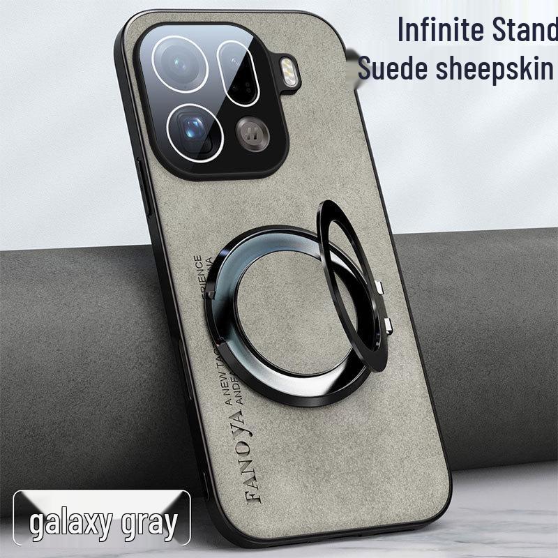 Compatible OPPO FindX9U Suede Leather Stand Case with Full Lens Protection