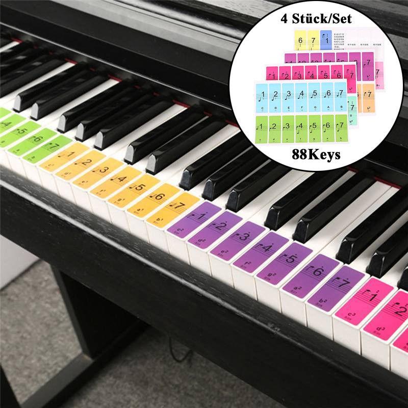 Removable Piano Colored Practice Stickers for Beginners 88 Keyboard Note Labels Practice Aids for Piano Learners Piano United States