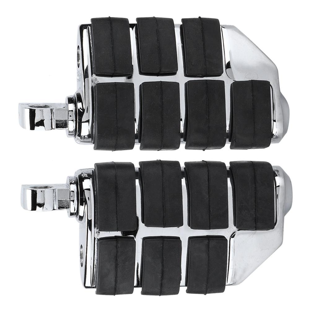 Motorcycle Footpegs Footrest CNC Aluminum Alloy Rubber Universal Replacement For KawasakiChrome