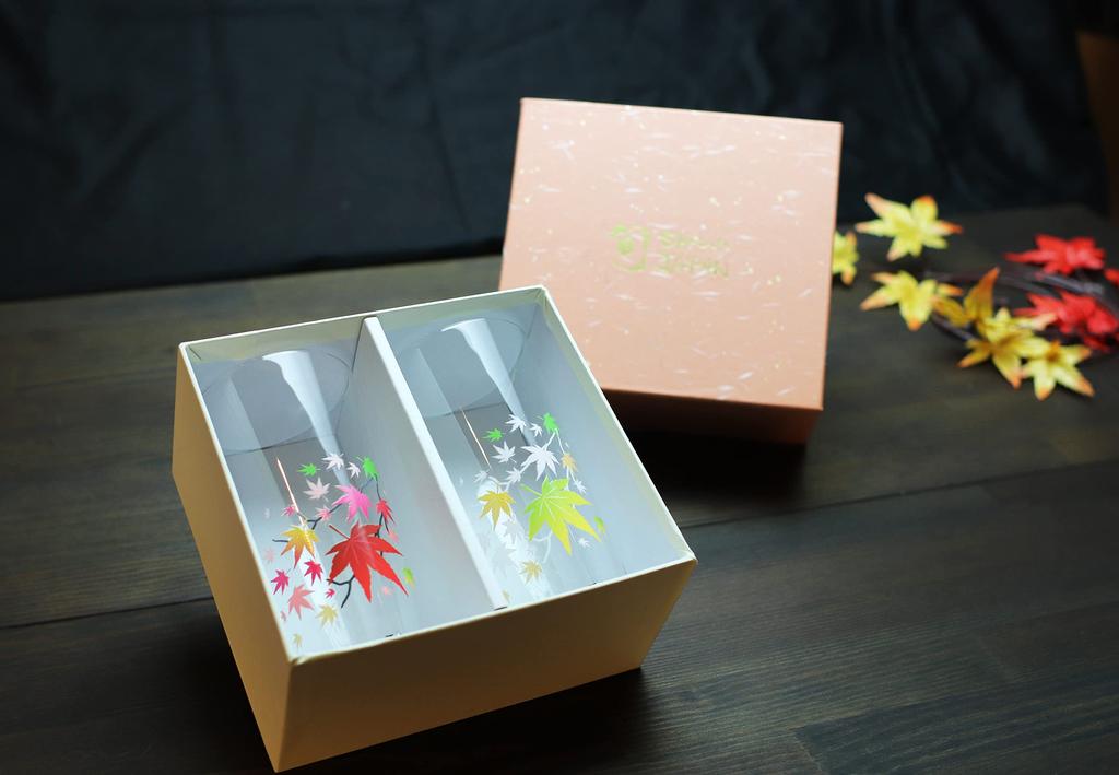 Jak Marumo Takagi Pottery Cool Autumn Leaves Szklanki Tumbler Zestaw Para Szklanki Tumbler Jesienne Liście Prezent Ślubny Prezent na Środek Roku Zmieniający się z Temperaturą