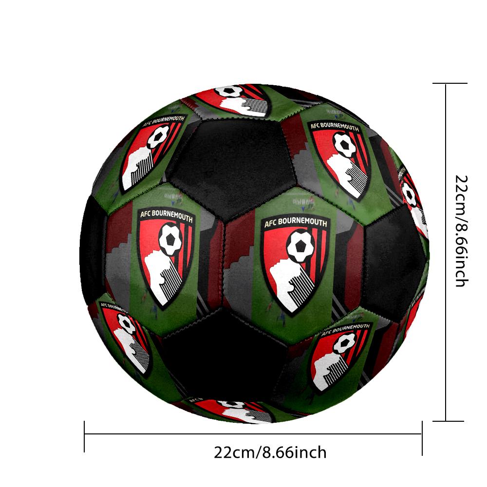 SIZE 5 AFC Bournemouth Soccer Ball Colorful All Ages Machine Stitched PVC Competition Ready Durable High-Bounce