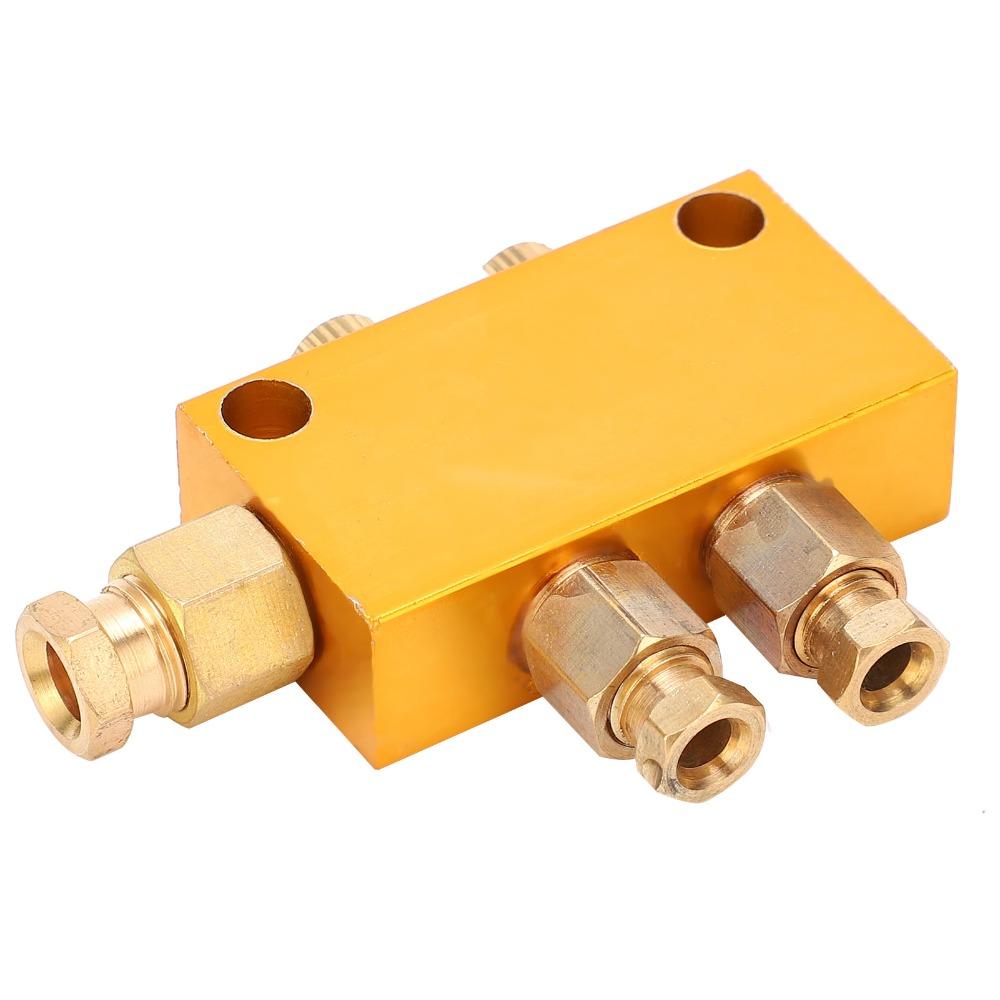 6Mm Inlet Lubrication System Brass Material Divider Valve Piston Distributor  Industrial Machinery