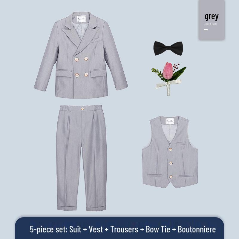 Children's Autumn Formal Wear: British-Style Blazer and Suit Set for Boys, Ideal for Weddings and Performances
