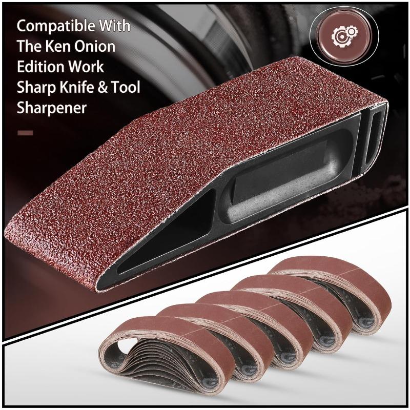 10 Pcs 40x305mm Aluminum Oxide Abrasive Belt Sander File Belt for Woodworking, Metal Polishing, Knife Sharpener