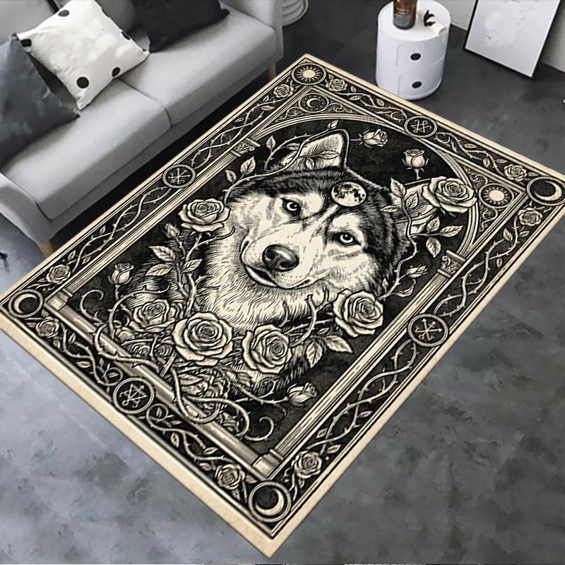 2025 New Husky Dog Carpet Rug for Living Room Bedroom Home Sofa Decoration,Kids play Non-slip Floor Mat65