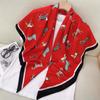 Women S Korean Style Square Scarf Elegant Air Conditioner Shawl