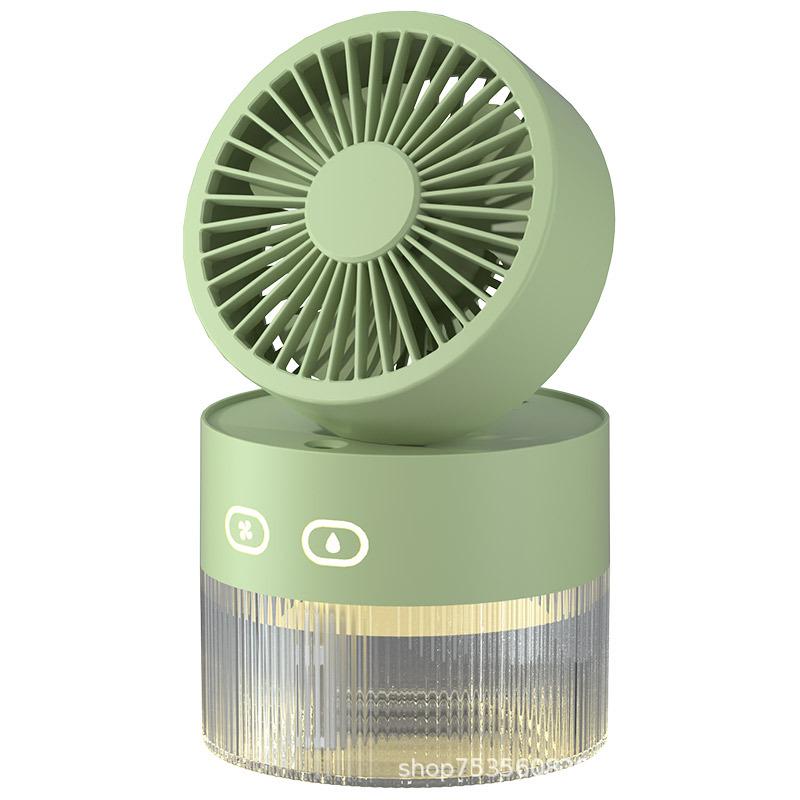 Water-cooled USB Mini Desktop Fan with Turbine, Foldable Design & Humidifier Spray.