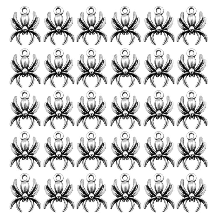 Набор из 30 подвесок-пауков на Хэллоуин в винтажном стиле, аксессуары для креативных ювелирных проектов 1