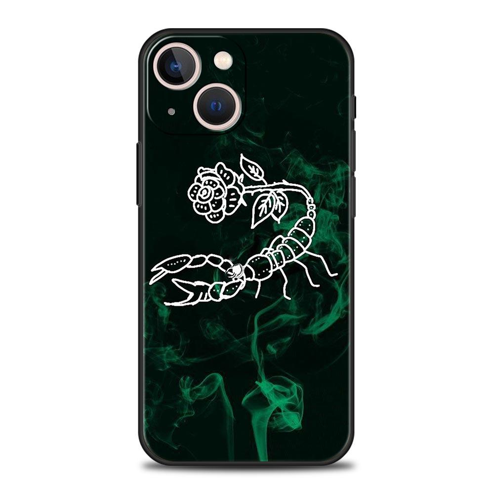 Cartoon Scorpion Phone Case For iPhone 17 16 15 Pro Max 11 12 13 14 7 8 Plus SE 2020 X XR XS Cover Soft Black