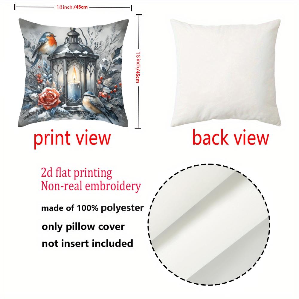1 Pieces Winter Scene Pillows With Birds And Lanterns Polyester pillowcase, sofa decorative cushion cov Headboard Pillow