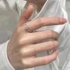 Elegant Pink Heart Zirconia Adjustable Women's Ring - Light Luxury Trendy Design