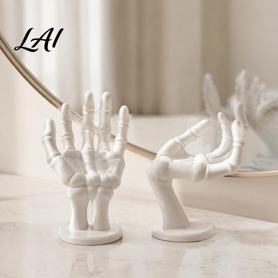 Skeleton Hand Style Ring Stand, Gothic Jewelry Holder And Necklace Resin Decor Holder, 3D