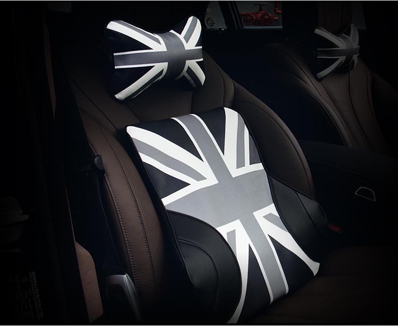 Cuscino per poggiatesta per auto in pelle stile britannico Union Jack