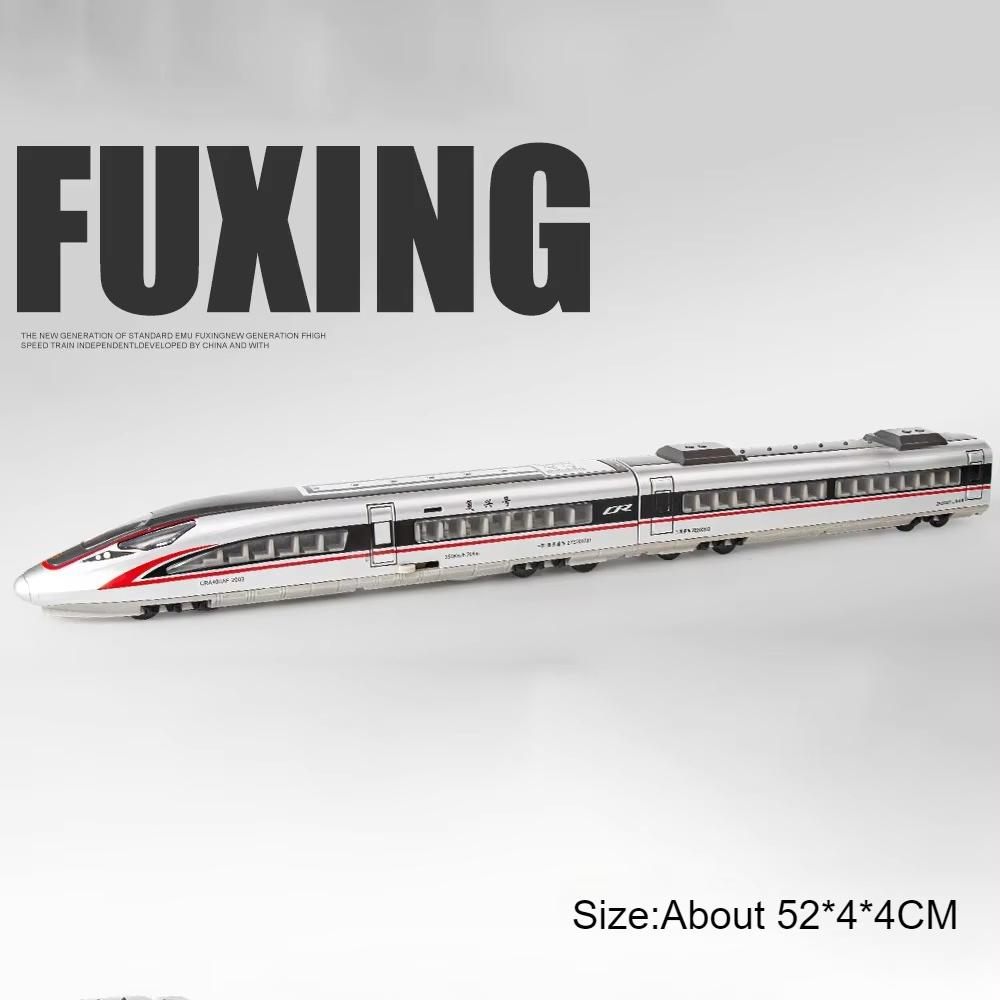 1:87 FUXING High-speed Railway Model Toy Car Sound Light Magnetic Connection Diecast Metal Subway Train Models Gifts for Boys