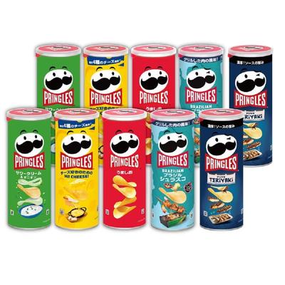Pringles Assortiment Boîte Moyenne Crème Acidulée 2 2 2 2 Le contenu brésilien peut varier selon la saison 5 saveurs (2 & Oignon, Umashio, Salut ! FROMAGE!,