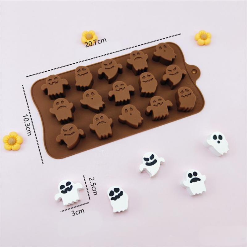 

Halloween Ghost Pumpkin Silicone Mold Candy Mold Silicone Reusable Chocolate Fudge Mold Diy Baking Decoration Tools A