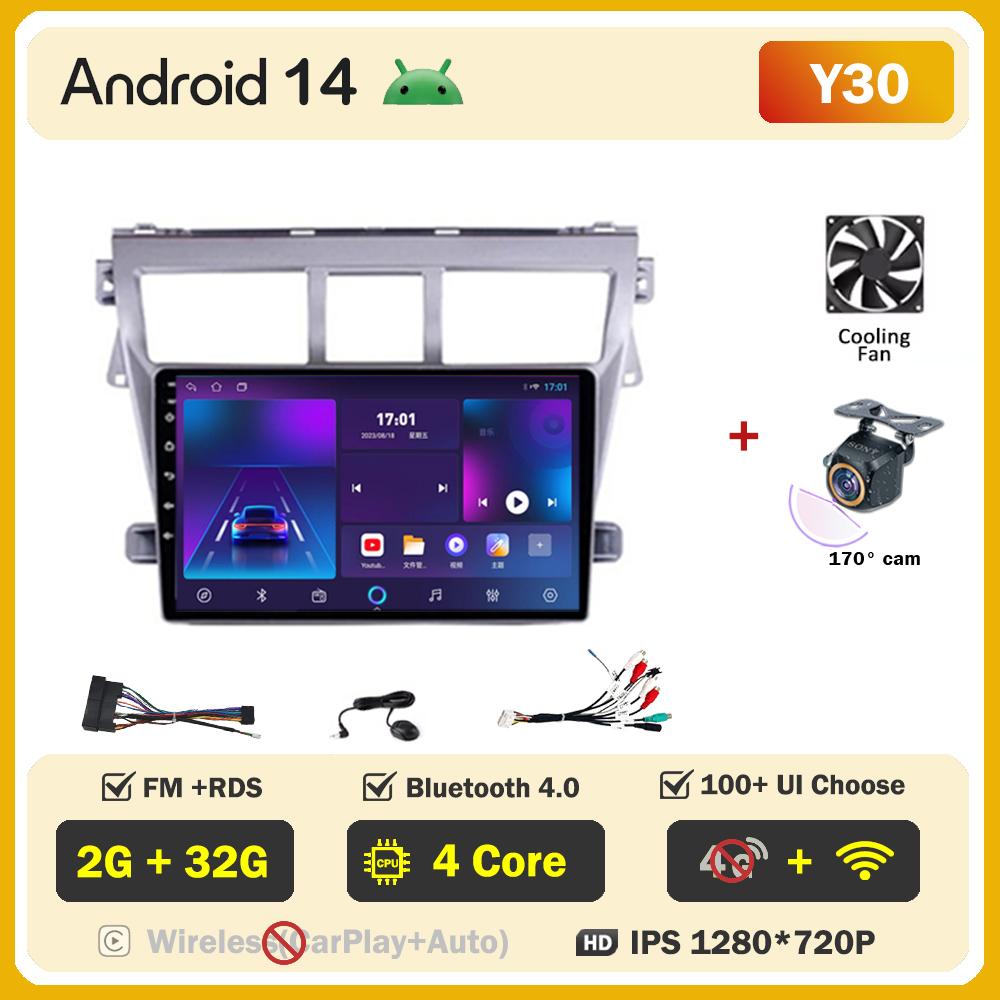 For Toyota Vios Yaris 2007 2008 -2012 Car Radio Player Car Carplay Screen Autoradio Mirror Link Car Intelligent Systems 8 Core