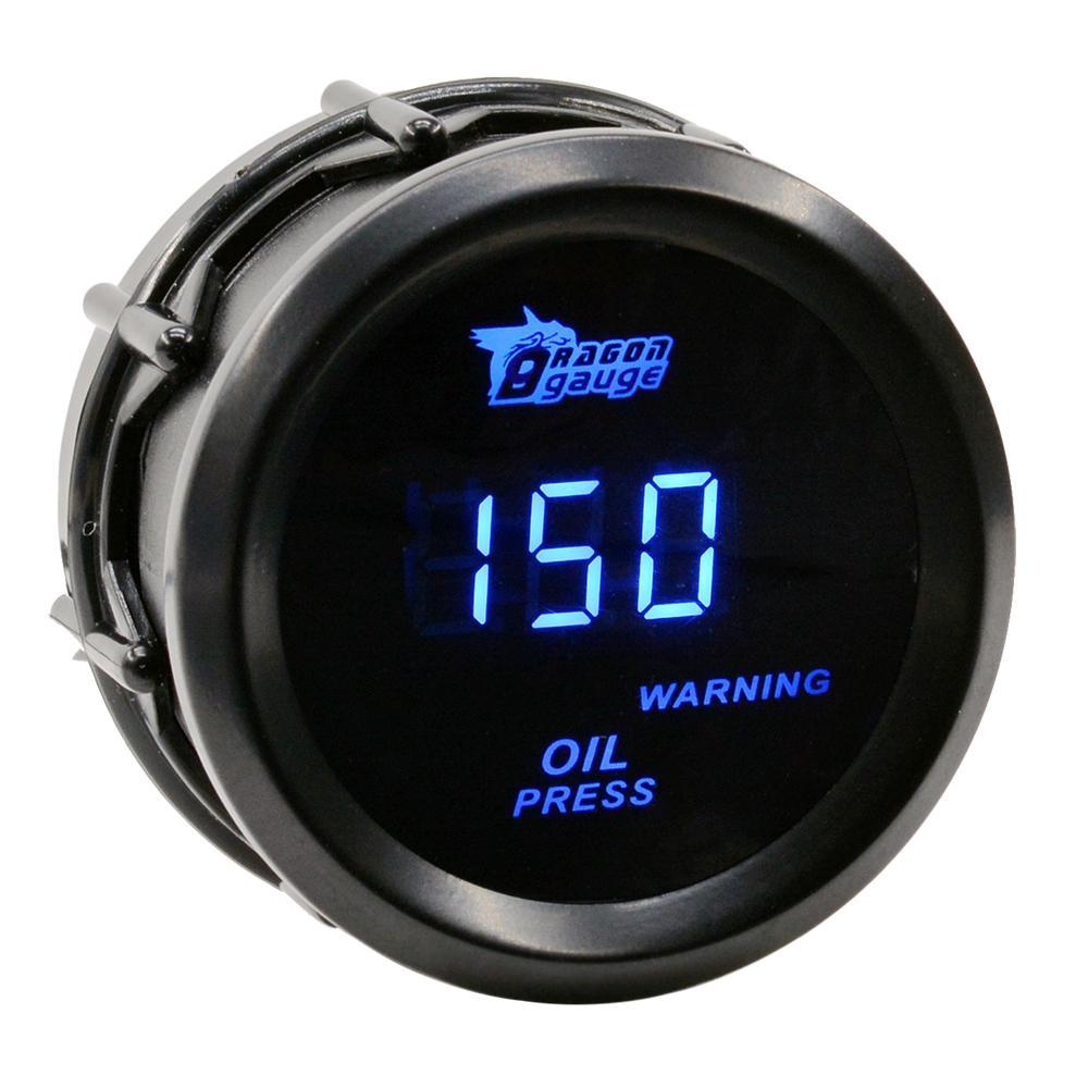 Round Earth 2 Inch Oil Pressure Gauge Racing car Instruments Modification 0-150 Psi With Press Warning Sensor Meter