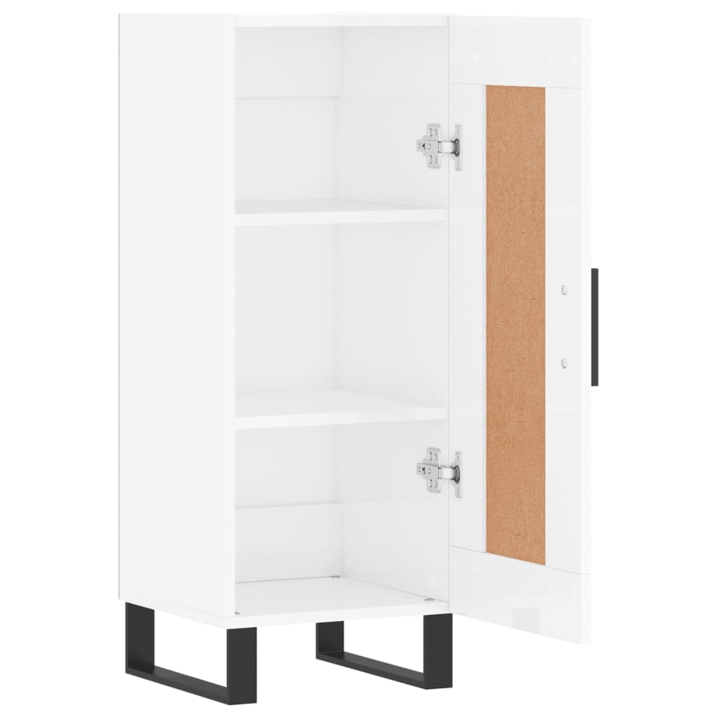 Sideboard High Gloss White 34.5 x 34 x 90 cm Engineered Wood