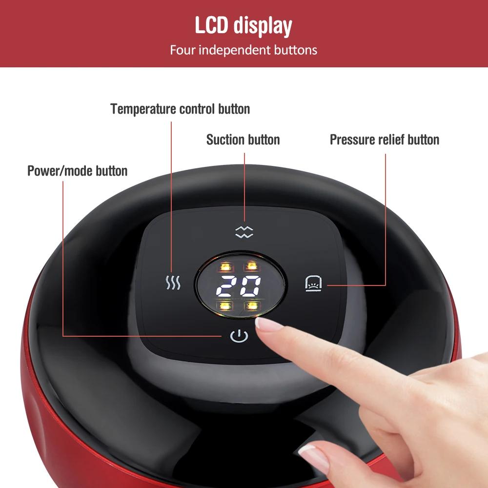 Intelligent Vacuum Cupping Massage Device 6/12 Gear Electric Heating Scraping Suction Cups Physical Fatigue Relieve Health Guasha Cans
