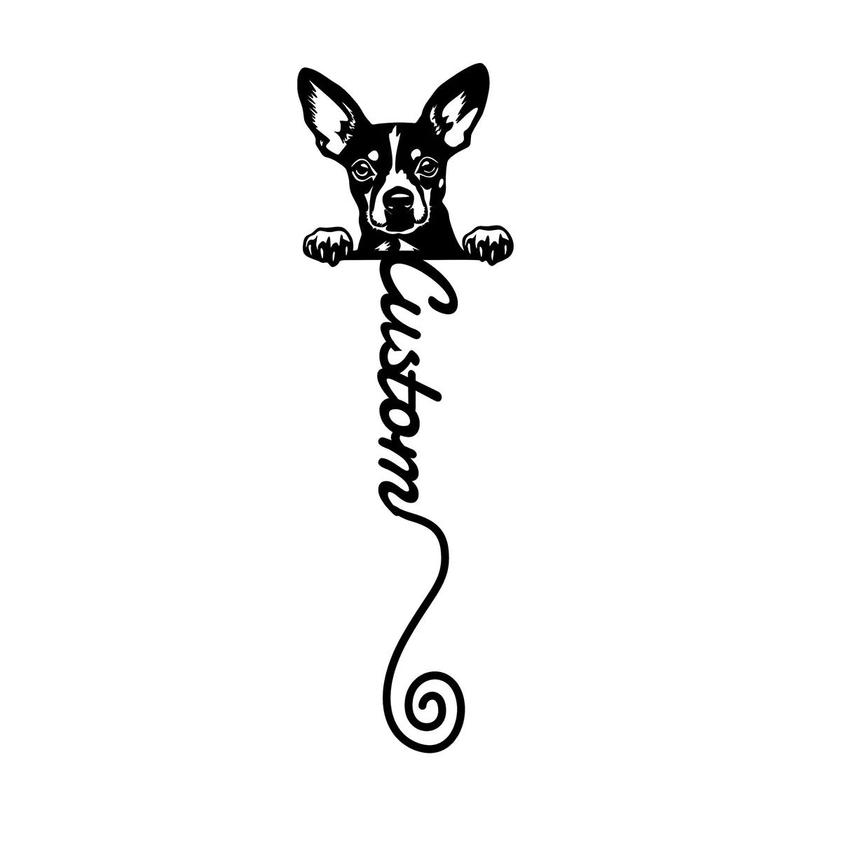 

Metal Wall Art Decor, Toy Fox Terrier Dog Sign, Book Lover Gift, Unique Home Office Hanging Ornament, Retro Tin Sign