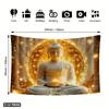 VIKAMA Gilded Buddha Light Buddha Tapestry Zen Lotus Seat Background Cloth Living Room Background Wall Room Decoration