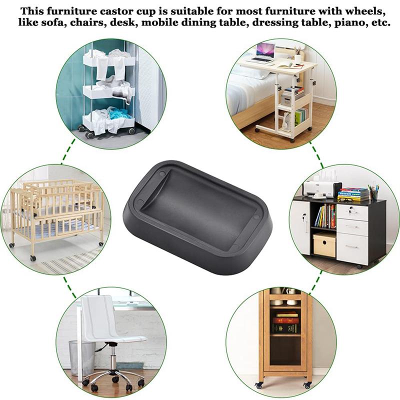 Good-5Pcs Universal Simple Installation Computer Chair Stool Wheel Bed,Stopper & Furniture Stopper Caster Cups