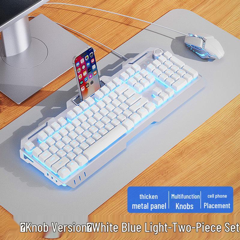 Wired Gaming Keyboard, Mouse & Headset Set - E-sports Mechanical Desktop Peripherals