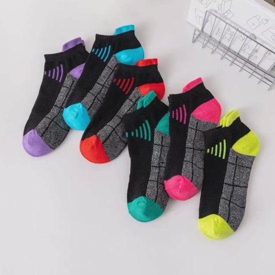 5 Pairs Men's Cotton Ankle Socks Athletic Cushioned Performance Socks Moisture Wicking Breathable Running Socks