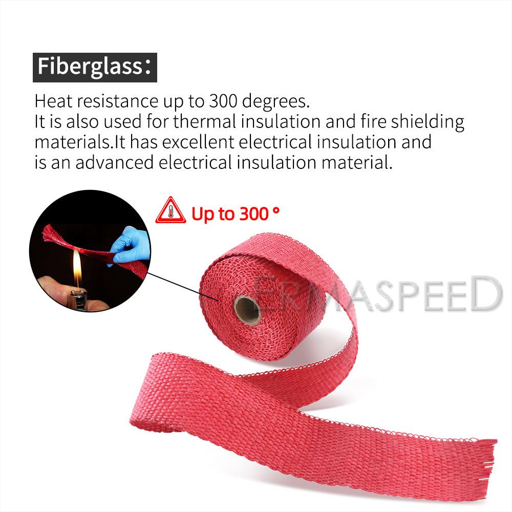 Universal Exhaust Wrap Fiberglass 50mm Motorcycle Accessories Black Pit Bike Heat Wraps Muffler Thermal Tape for