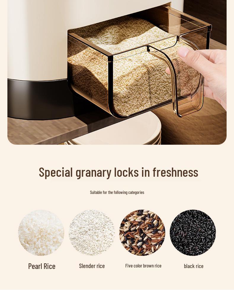 2025 Model Airtight Rice Storage Container: Moisture & Insect-Proof, Flour Barrel, Home Use