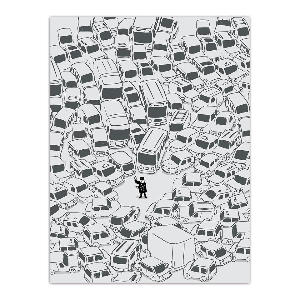

Wall Art Print Canvas Home Decoration Abstract Cartoon Traffic Jam Car Pictures Nordic Style Modular Poster For Living Room No Frame 21*30cm No Frame