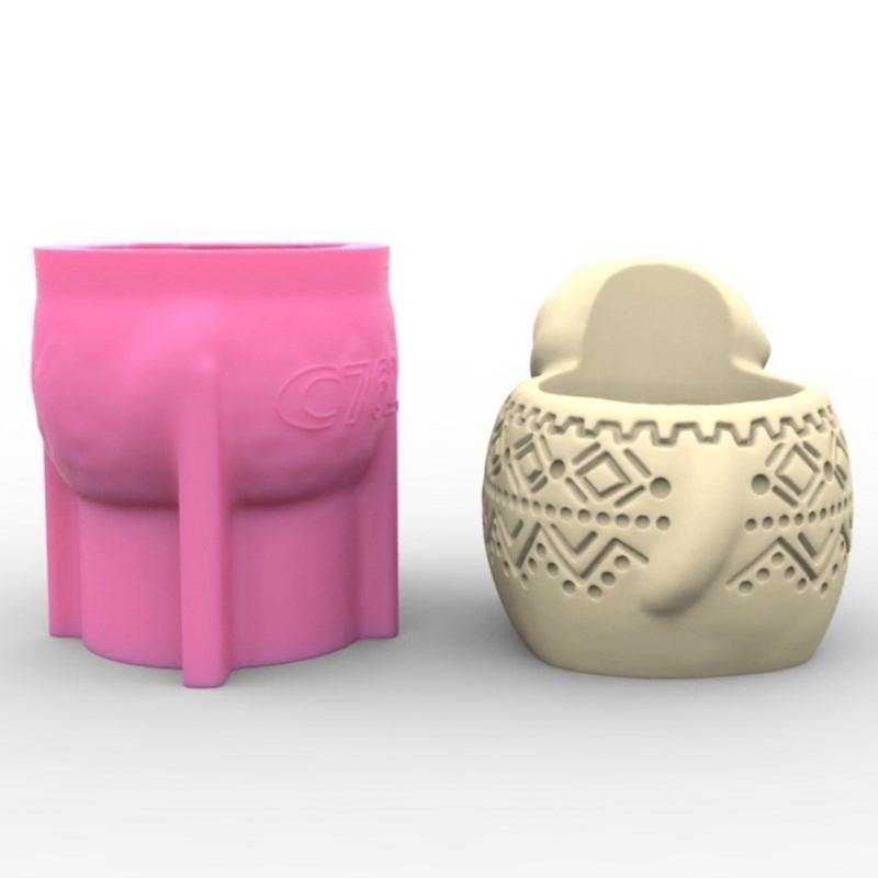 Succulent Plant Silicone Mold Puppy Shaped Flower Pots Mould Practical Concrete and Gypsum Mould for Floral Planter