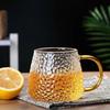 330ml Household Large Capacity Hot Tea Mug Creative Water Cup Hammer Pattern Glass Cup Heat Resistant Coffee Cup Holiday Gifts