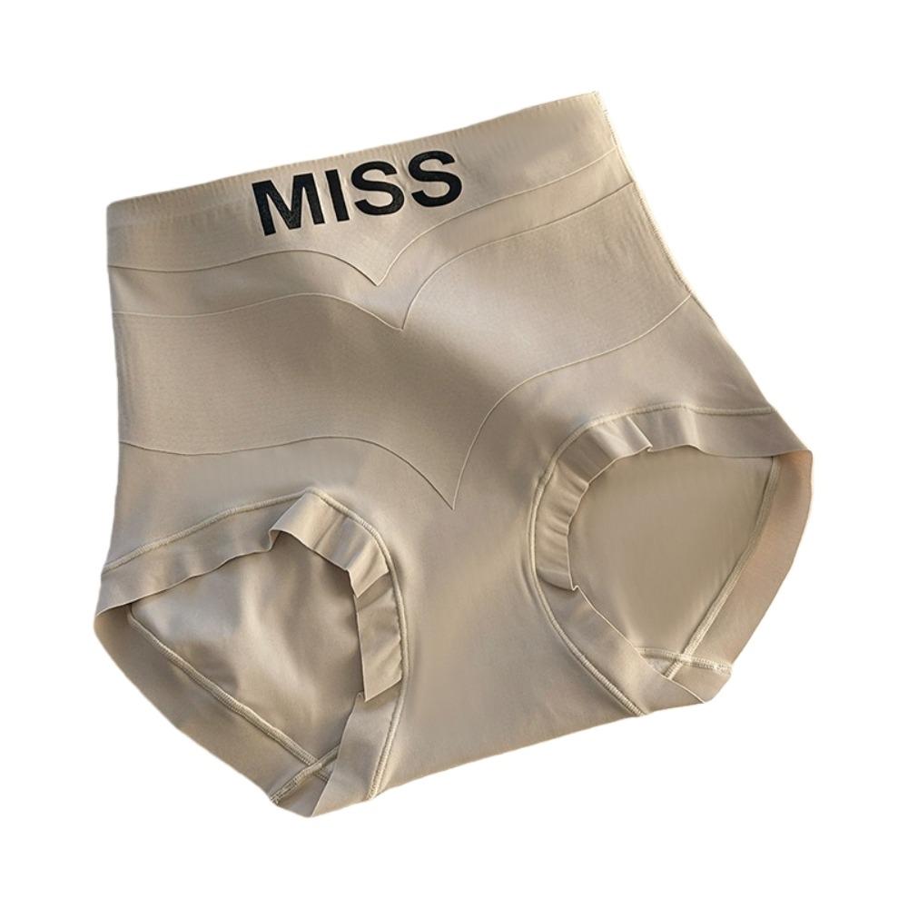 

High Waist Postpartum Body Shaper English Letters Panties Seamless Underpants Waist Trainer Shapewear Butt Lifter Briefs L серый