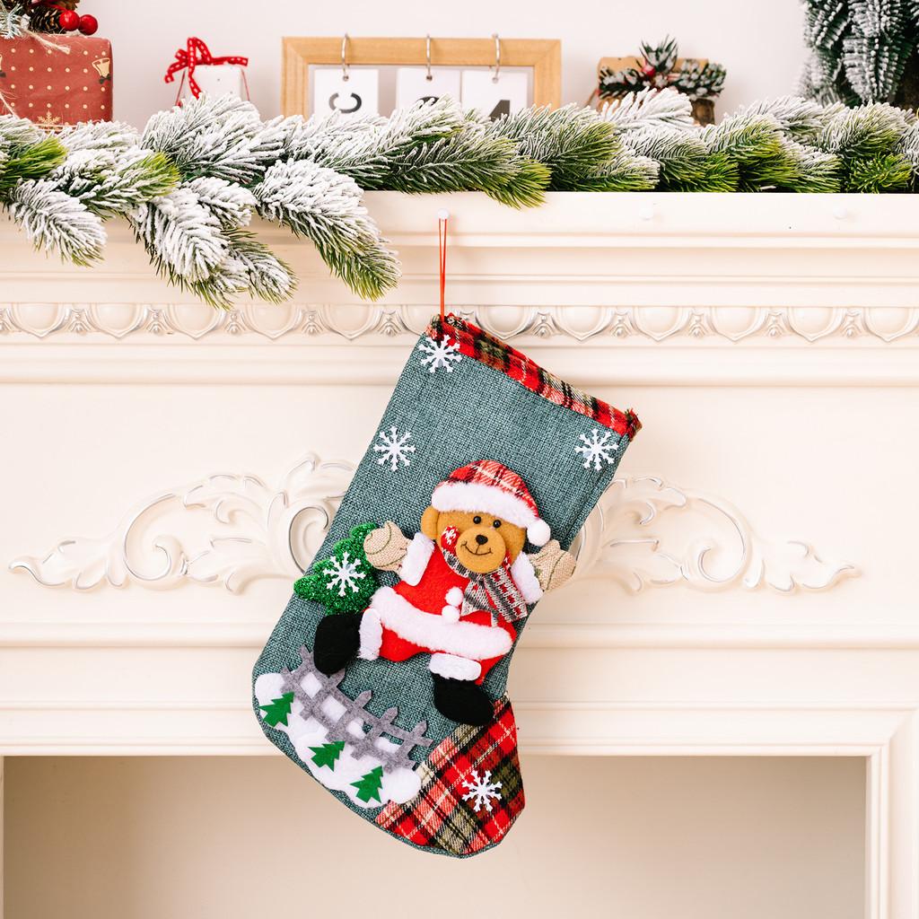 Christmas Burlap Plush Stockings Delightful Holiday Gift Bags For Candy And Decorations