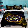 Denver Basketball Team 3pcs Bedding Set,Including 1pc Duvet Cover And 2pcs Pillowcases Perfect Gift for Christmas,Ideal for Bedroom, Dormitory
