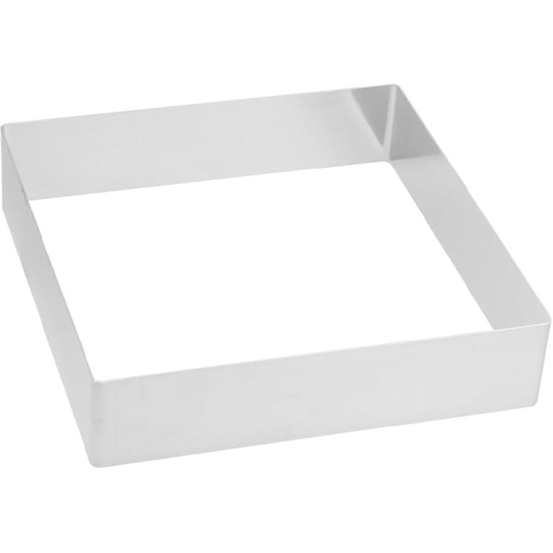 BESTonZON 17 Inch Square Mousse Mold, Non-Stick Seamless Stainless Steel Cake Ring, Baking Supplies, Cutter, Kitchen Pie Mold for Home Baking