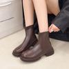 Autumn Winter Fleece Lined Women Ankle Boots Concise Thick Heel Dress Shoes Street Style Banquet Party Short Botas Mujer